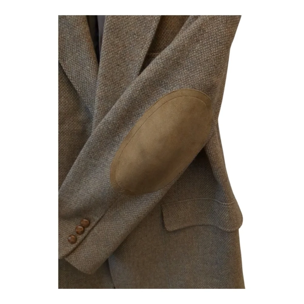 Austin Reed of Regent Street blazer brown virgin wool elbow pads tweed